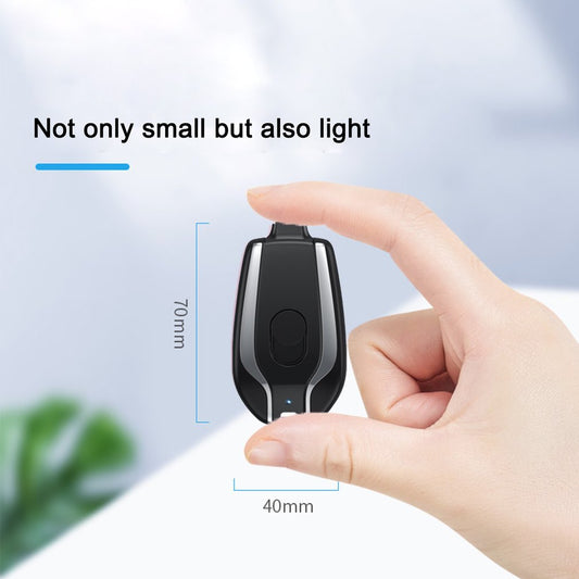 Fast Charging Backup Power Bank 1500mAh Mini Power Emergency Pod Keychain Charger With Type-C Ultra-Compact Mini Battery Pack Fast Charging Backup Power Bank