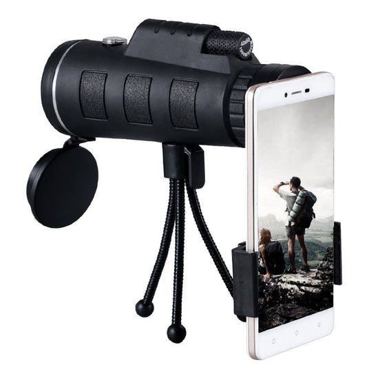 Phone Clip Tripod Lens Compatible with Apple, Monocular Telescope Zoom Scope with Compass Phone Clip Tripod