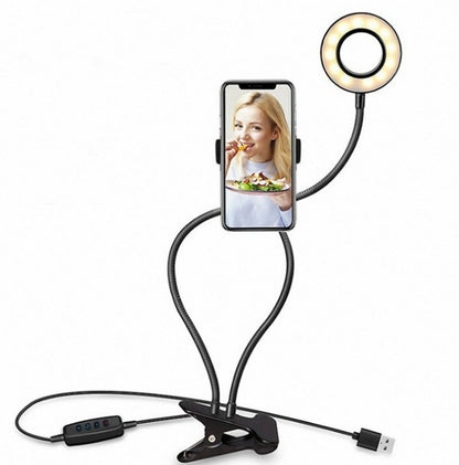 LED Selfie Ring Light Stand and Mobile Holder for Live Adjustable Makeup Light-8cm Stand