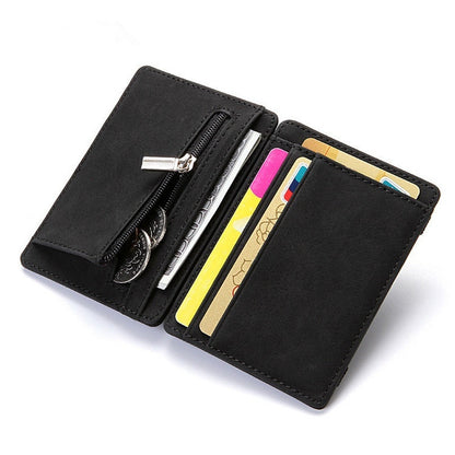 Trendy Magic Wallet Flip Card Holder Men's Lady's Wallet Zipper Coin Purse Short