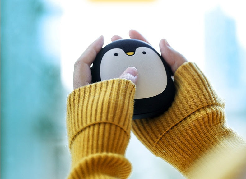 Cute Cartoon Penguin Polar Bear Pocket Power Bank  Electric Hand Warmers USB Rechargeable Double-Side Heating Pocket Power Bank Warmer