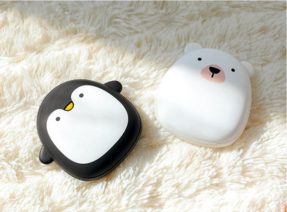 Cute Cartoon Penguin Polar Bear Pocket Power Bank  Electric Hand Warmers USB Rechargeable Double-Side Heating Pocket Power Bank Warmer