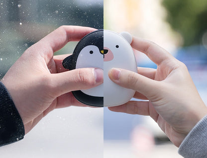 Cute Cartoon Penguin Polar Bear Pocket Power Bank  Electric Hand Warmers USB Rechargeable Double-Side Heating Pocket Power Bank Warmer