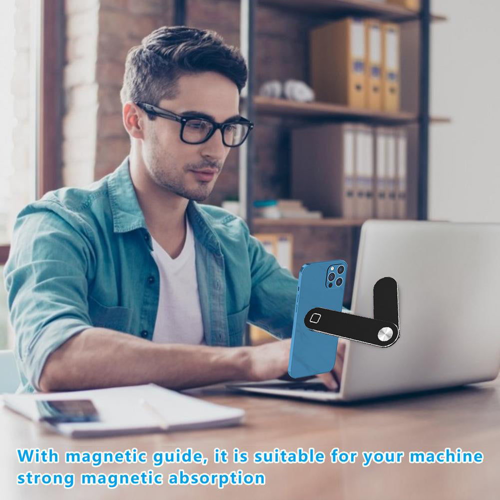 Laptop Phone Holder, Adjustable Laptop Side Mount Clip Phone Holder Computer Laptop Cellphone Stand Foldable Aluminum Expansion Bracket Tablet Clip For Dual Screen