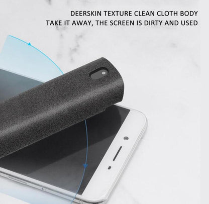 Screen Protectors 2 In 1 Phone and Computer Screen Cleaner Kit For Screen Dust Removal Microfiber Cloth Set