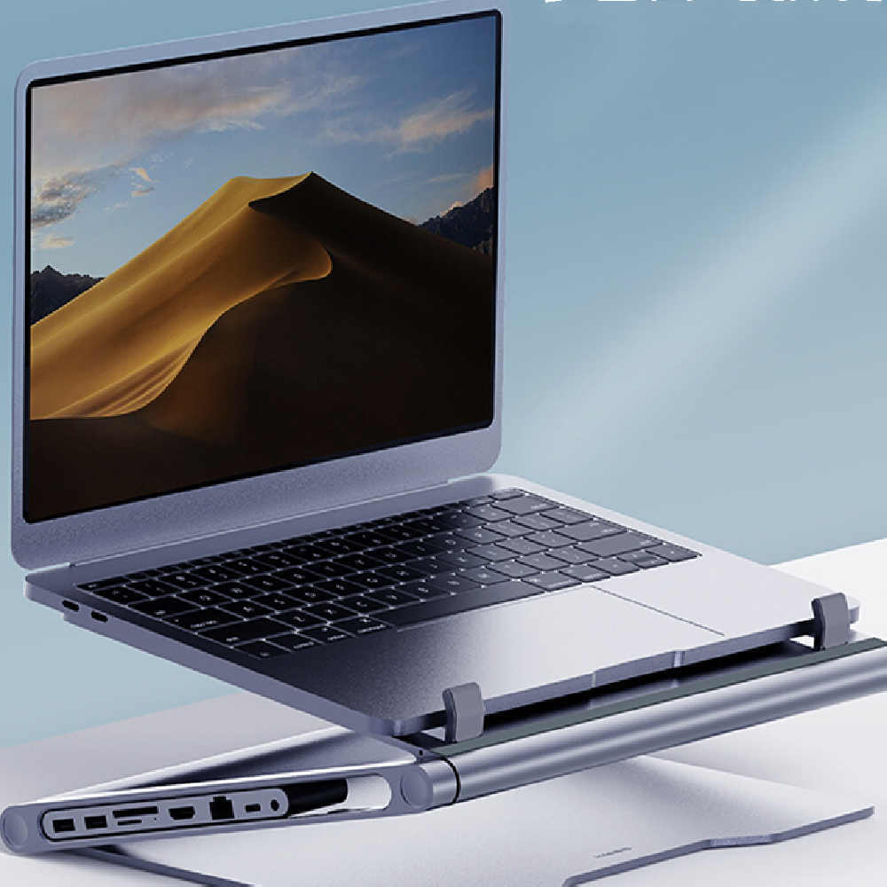 Laptop Stand With 8-in-1 Docking Station