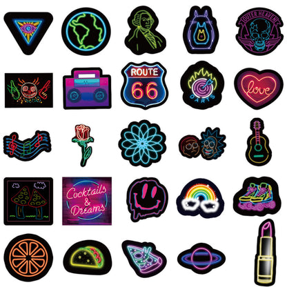 Video Game Stickers 50 Neon Graffiti Stickers Decorative Waterproof Stickers