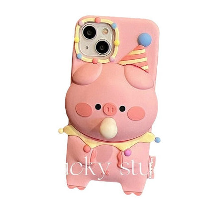 Press Bubble Blowing Cartoon Creative Decompression Silicone Phone Case and Phone Cover