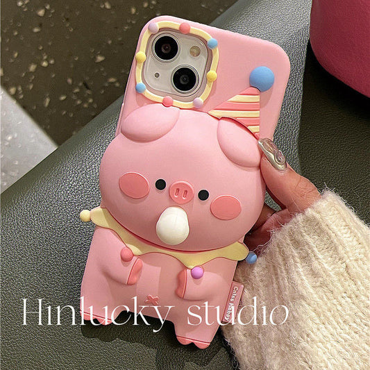 Press Bubble Blowing Cartoon Creative Decompression Silicone Phone Case and Phone Cover