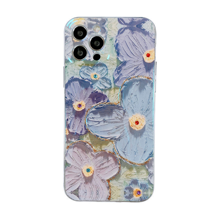 Oil Painting Purple And Blue Daisy Flower Phone Case and Phone Cover