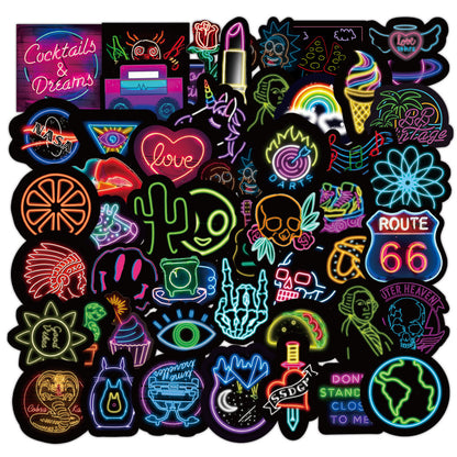 Video Game Stickers 50 Neon Graffiti Stickers Decorative Waterproof Stickers