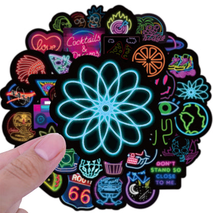 Video Game Stickers 50 Neon Graffiti Stickers Decorative Waterproof Stickers